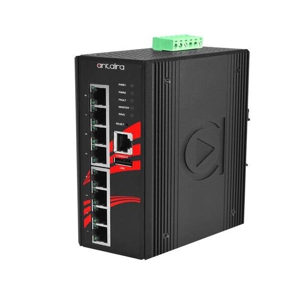 8-Port Industrial PoE+ Light Layer 3 Managed Ethernet Switch